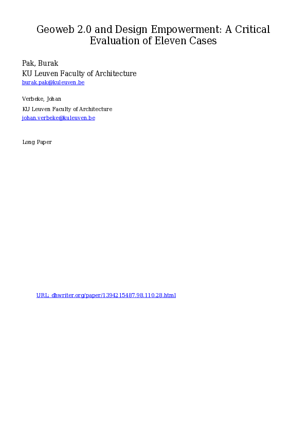(PDF) Geoweb 2.0 and Design Empowerment