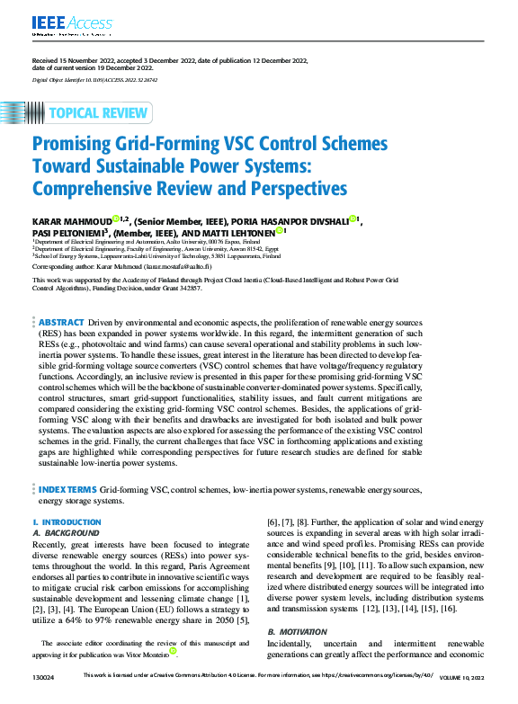 (PDF) Promising Grid-Forming VSC Control Schemes Toward Sustainable ...