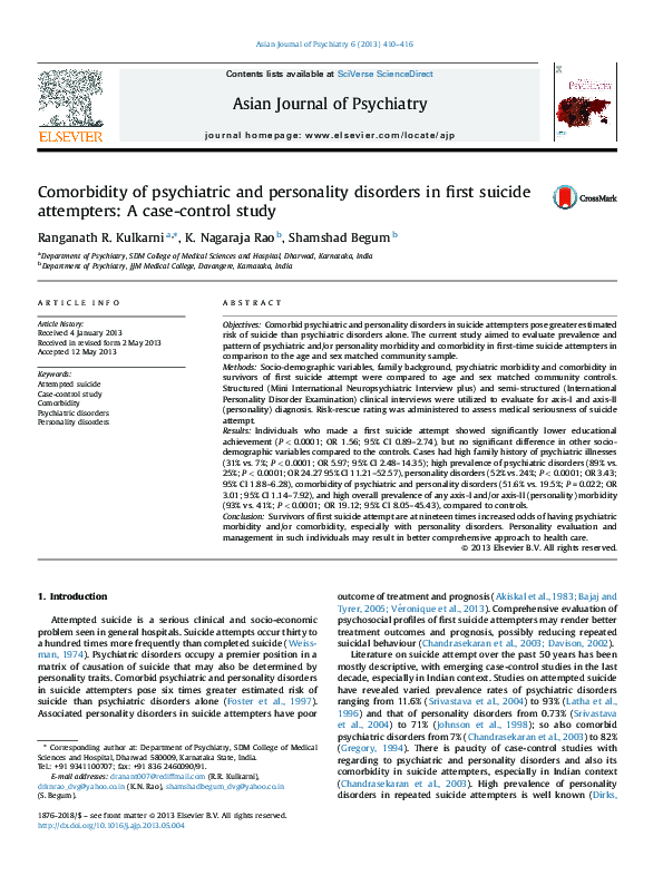 (PDF) Comorbidity of psychiatric and personality disorders in first ...