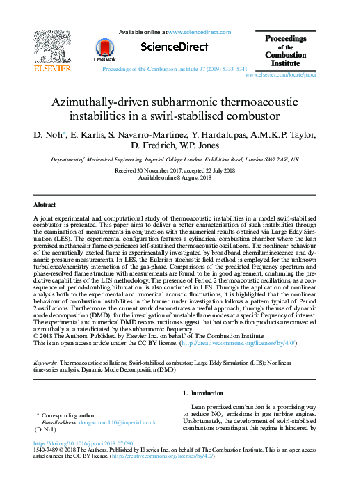 (PDF) Azimuthally-driven subharmonic thermoacoustic instabilities in a ...