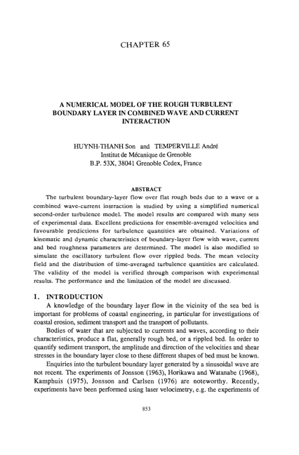 (PDF) A Numerical Model of the Rough Turbulent Boundary Layer in ...