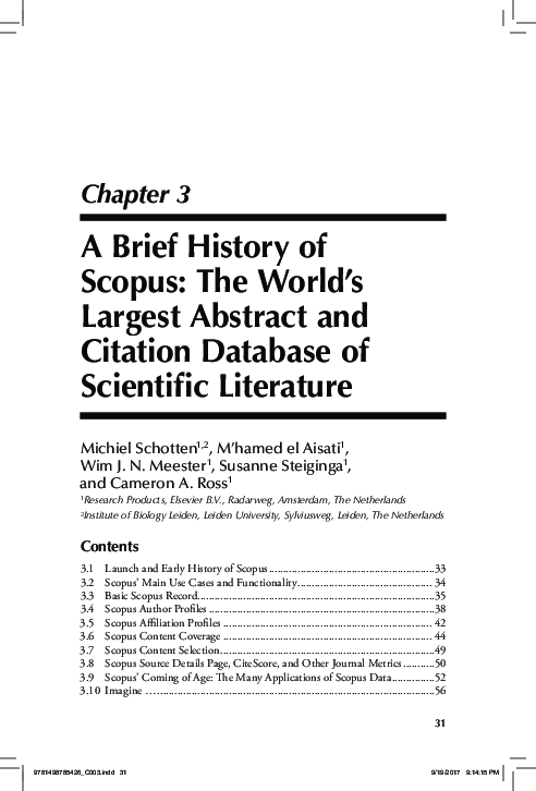 (PDF) A Brief History of Scopus: The World’s Largest Abstract and ...