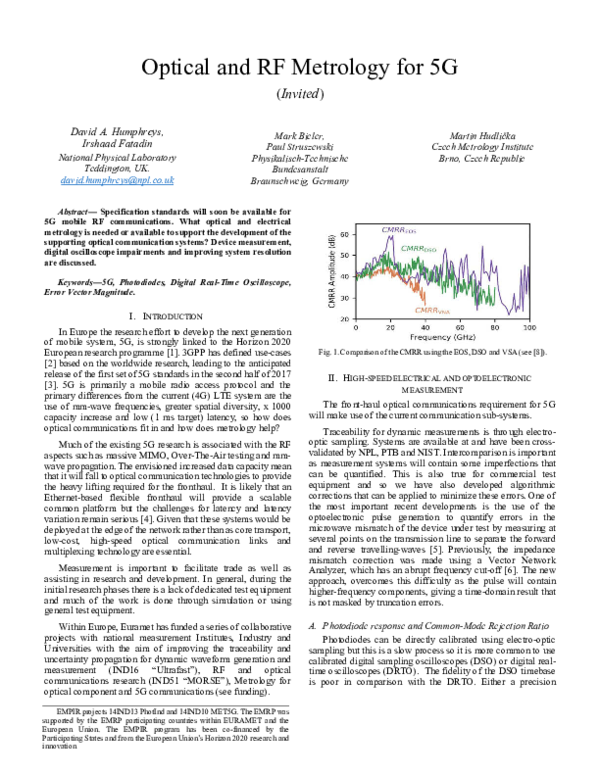 Optical and RF metrology for 5G