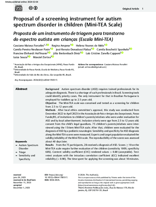 (PDF) Proposal of a screening instrument for autism spectrum disorder ...