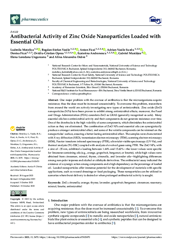 (PDF) Antibacterial Activity of Zinc Oxide Nanoparticles Loaded with ...