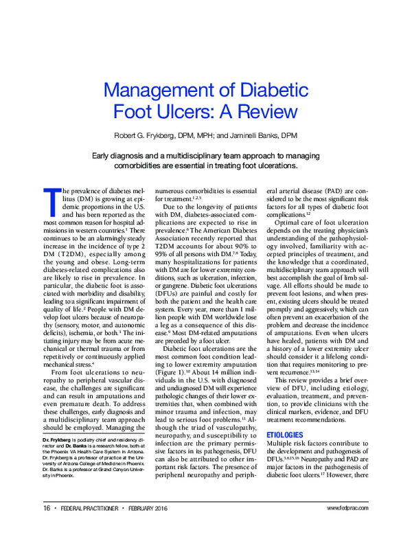 (PDF) Management of Diabetic Foot Ulcers: A Review