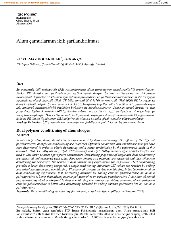 (PDF) Dual polymer conditioning of alum sludges