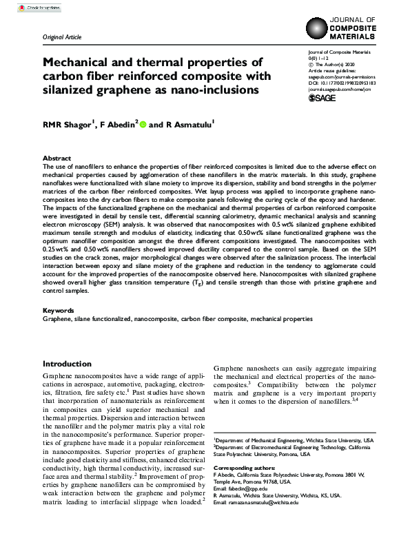 (PDF) Mechanical and thermal properties of carbon fiber epoxy composite ...