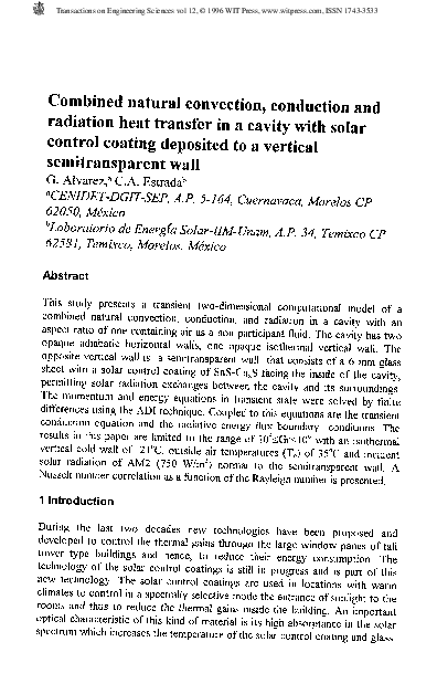(PDF) Combined Natural Convection, Conduction And Radiation Heat ...