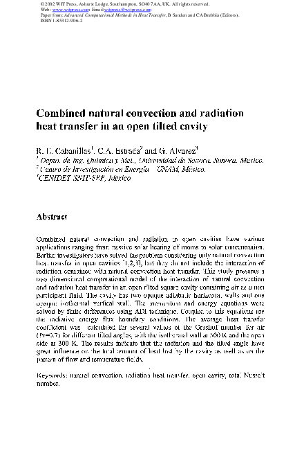(PDF) Combined Natural Convection And Radiation Heat Transfer In An ...