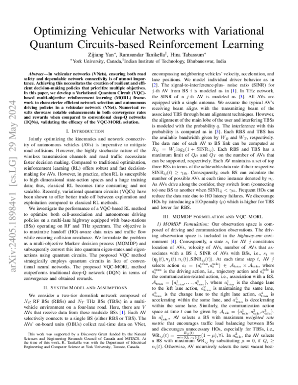 (PDF) Optimizing Vehicular Networks with Variational Quantum Circuits ...