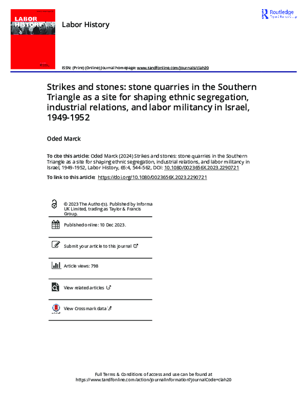 (PDF) Strikes and stones: stone quarries in the Southern Triangle as a ...