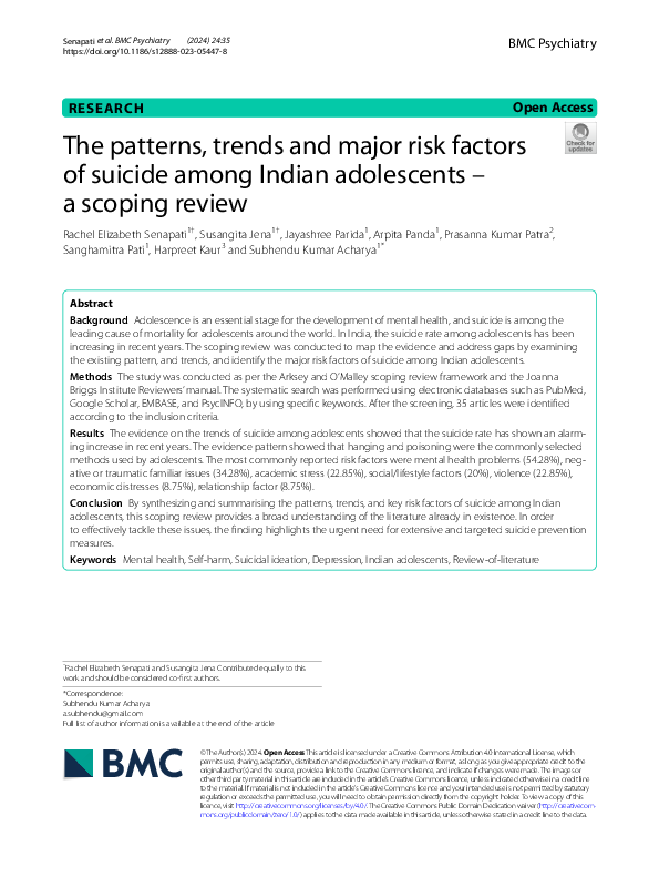 (PDF) The patterns, trends and major risk factors of suicide among ...