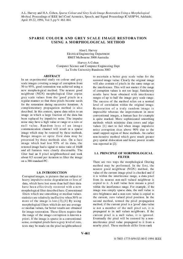 (PDF) Sparse colour and grey scale image restoration using a ...