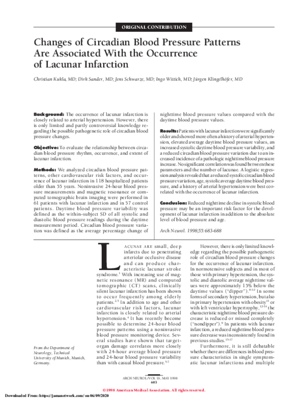 (PDF) Changes of Circadian Blood Pressure Patterns Are Associated With ...