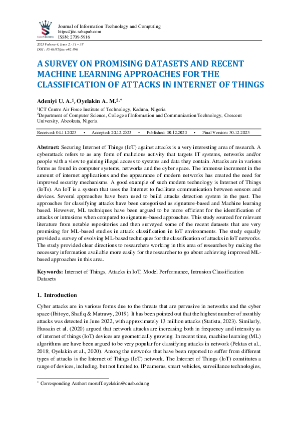 (PDF) A Survey on Promising Datasets and Recent Machine Learning ...