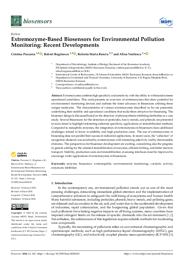 (PDF) Extremozyme-Based Biosensors for Environmental Pollution ...