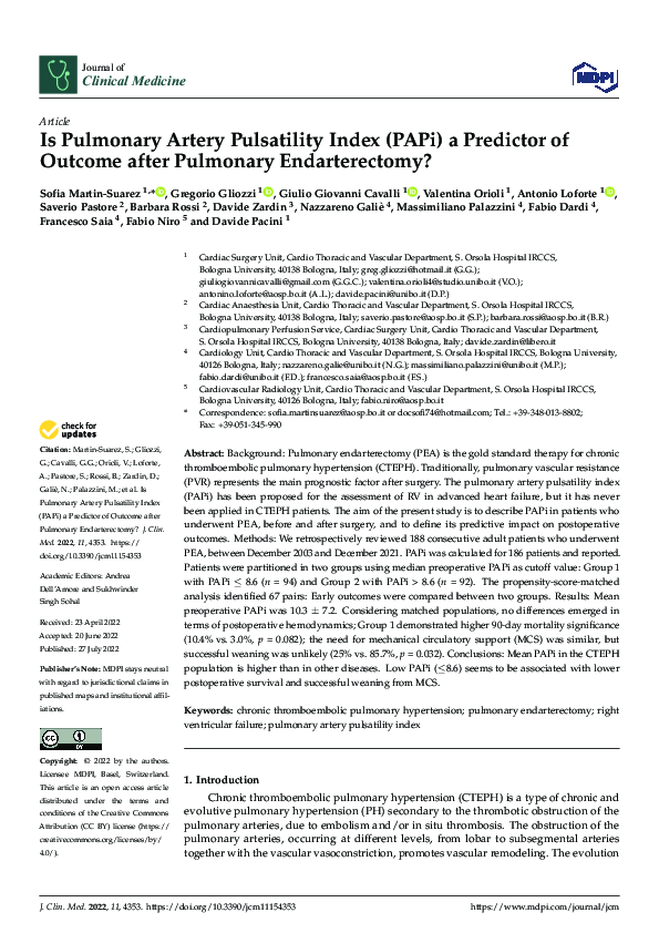 (PDF) Is Pulmonary Artery Pulsatility Index (PAPi) a Predictor of ...