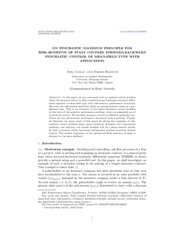 (PDF) On stochastic maximum principle for risk-sensitive of fully ...