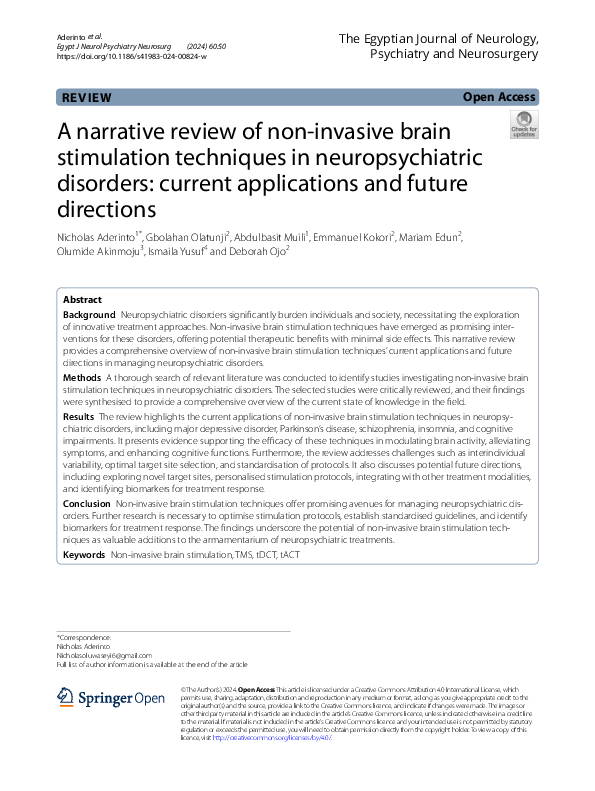 (PDF) A narrative review of non-invasive brain stimulation techniques ...