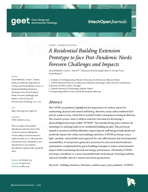 (PDF) A Residential Building Extension Prototype to face Post-Pandemic ...
