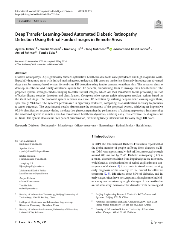 (PDF) Deep Transfer Learning-Based Automated Diabetic Retinopathy ...