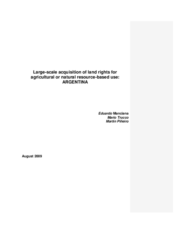 (PDF) Large-Scale Acquisition of Land Rights for Agricultural or ...