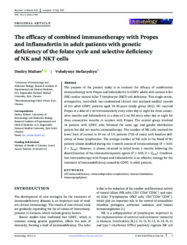 (PDF) The efficacy of combined immunotherapy with Propes and ...