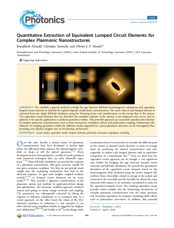 (PDF) Quantitative Extraction of Equivalent Lumped Circuit Elements for ...