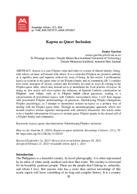 (PDF) Kapwa as Queer Inclusion