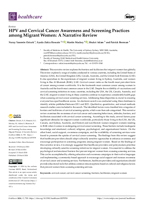 (PDF) HPV and Cervical Cancer Awareness and Screening Practices among ...