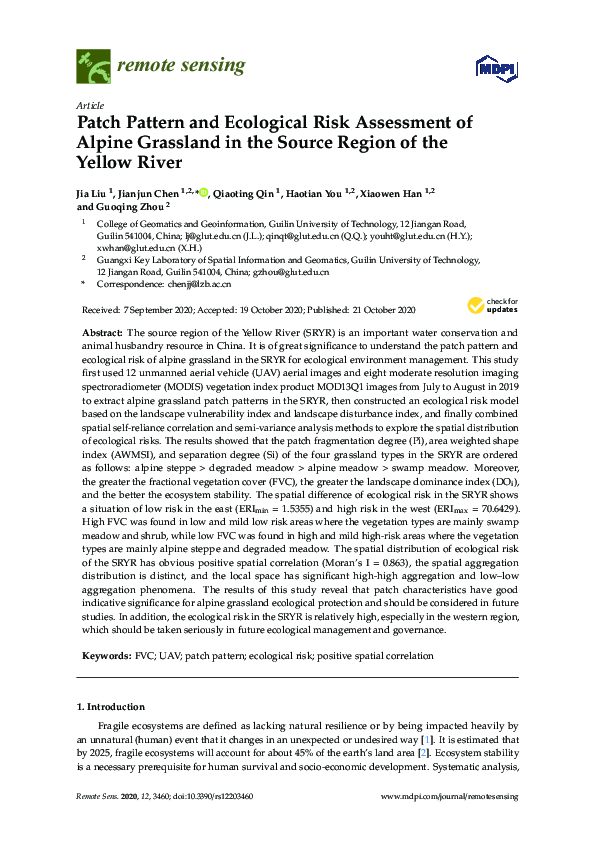 (PDF) Patch Pattern and Ecological Risk Assessment of Alpine Grassland ...