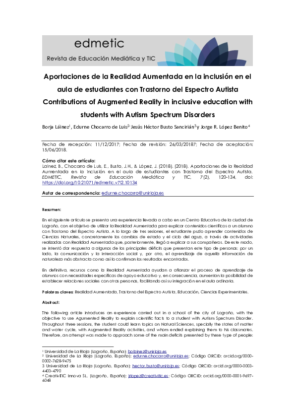(PDF) Contributions of Augmented Reality in inclusive education with ...
