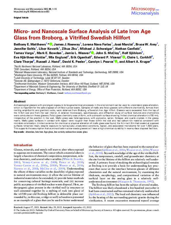 (PDF) Micro- and Nanoscale Surface Analysis of Late Iron Age Glass from ...