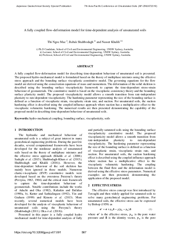 (PDF) A fully coupled flow-deformation model for time-dependent ...