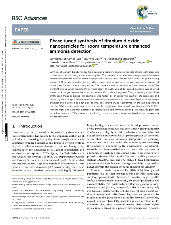 (PDF) Phase tuned synthesis of titanium dioxide nanoparticles for room ...