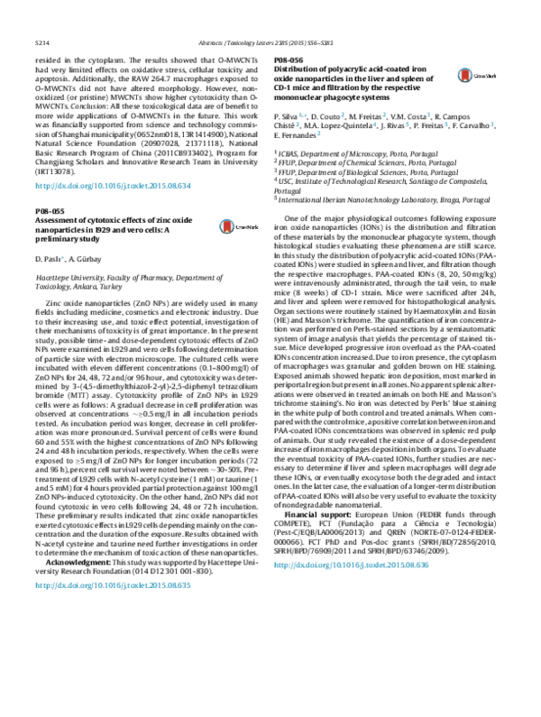 (PDF) Assessment of cytotoxic effects of zinc oxide nanoparticles in ...