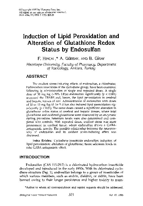 (PDF) Induction of lipid peroxidation and alteration of glutathione ...