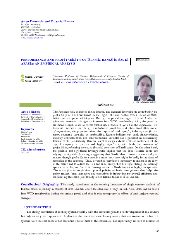(PDF) Performance and Profitability of Islamic Banks in Saudi Arabia ...