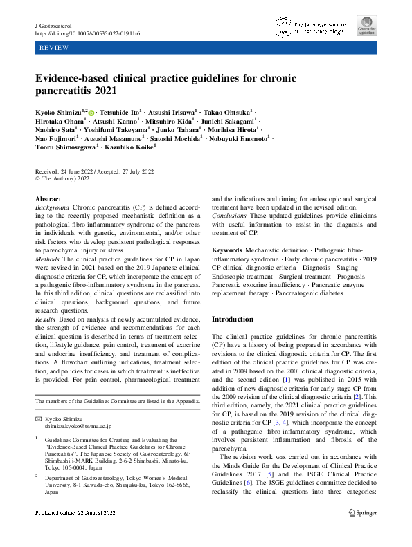 (PDF) Evidence-based clinical practice guidelines for chronic ...