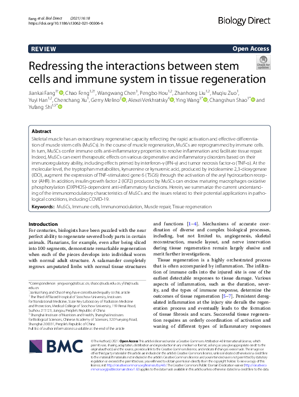 (PDF) Redressing the interactions between stem cells and immune system ...