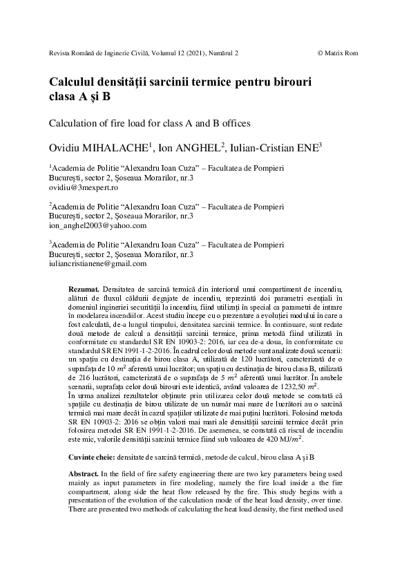 (PDF) Calculation of fire load for class A and B offices