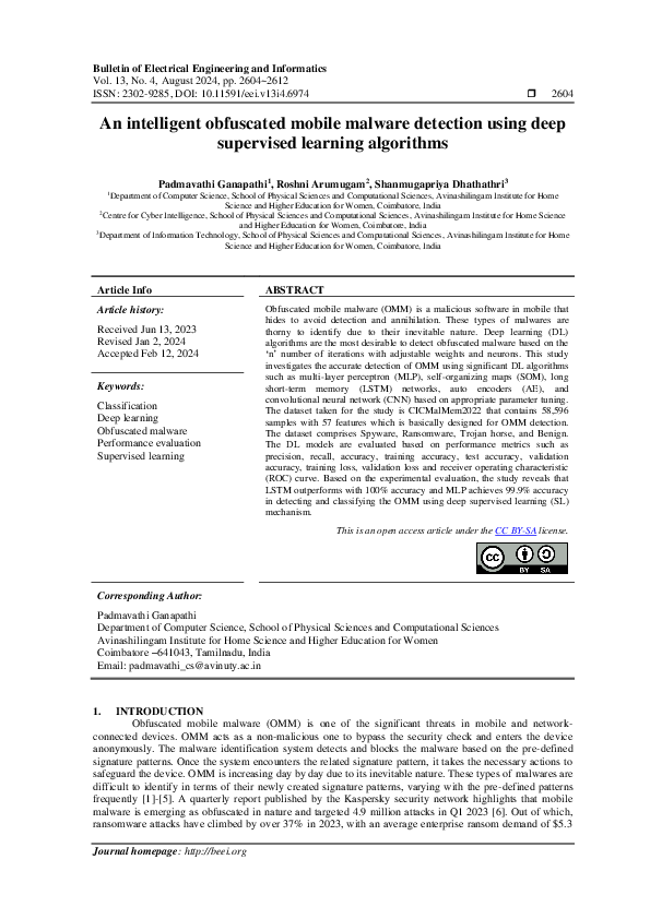 (PDF) An intelligent obfuscated mobile malware detection using deep ...