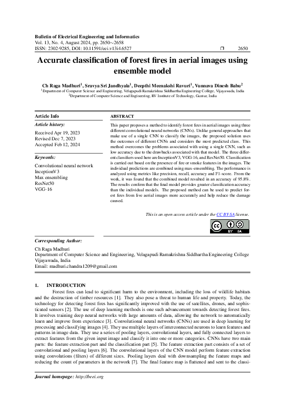 (PDF) Accurate classification of forest fires in aerial images using ...