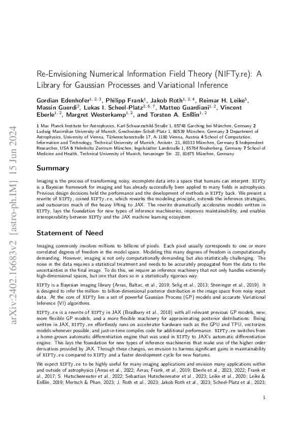 (PDF) Re-Envisioning Numerical Information Field Theory (NIFTy.re): A ...