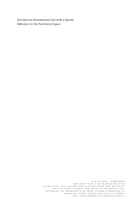 (PDF) Secession in International Law with a Special Reference to the ...