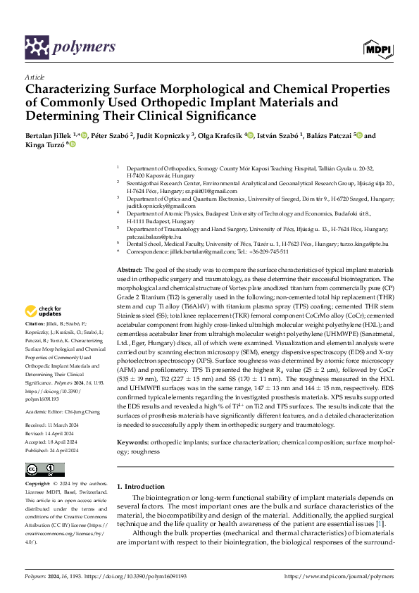 (PDF) Characterizing Surface Morphological and Chemical Properties of ...