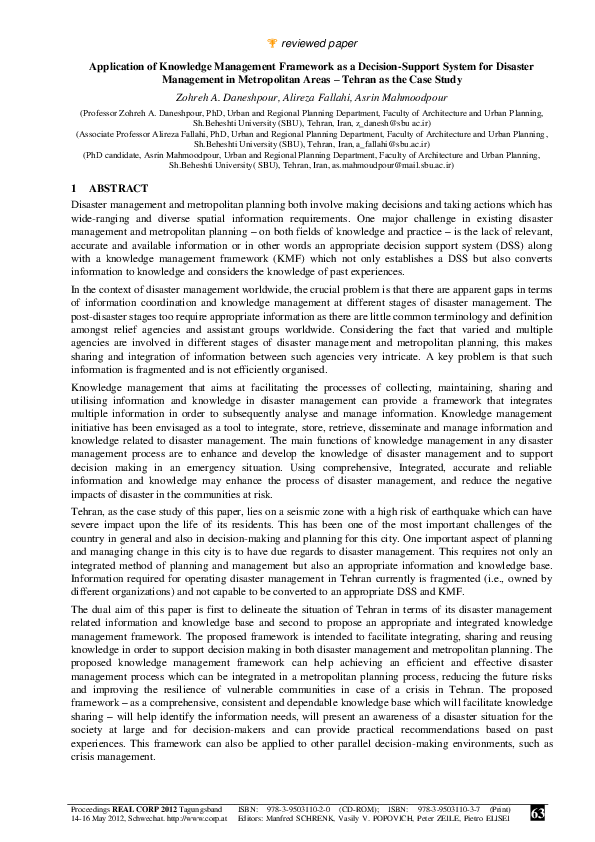 (PDF) 63 Application of Knowledge Management Framework as a Decision ...