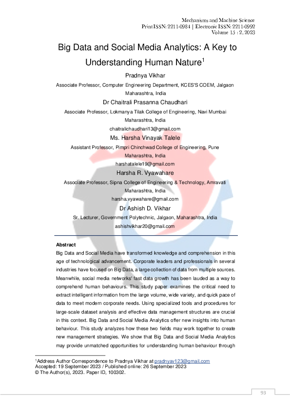 (PDF) Big Data and Social Media Analytics: A Key to Understanding Human ...