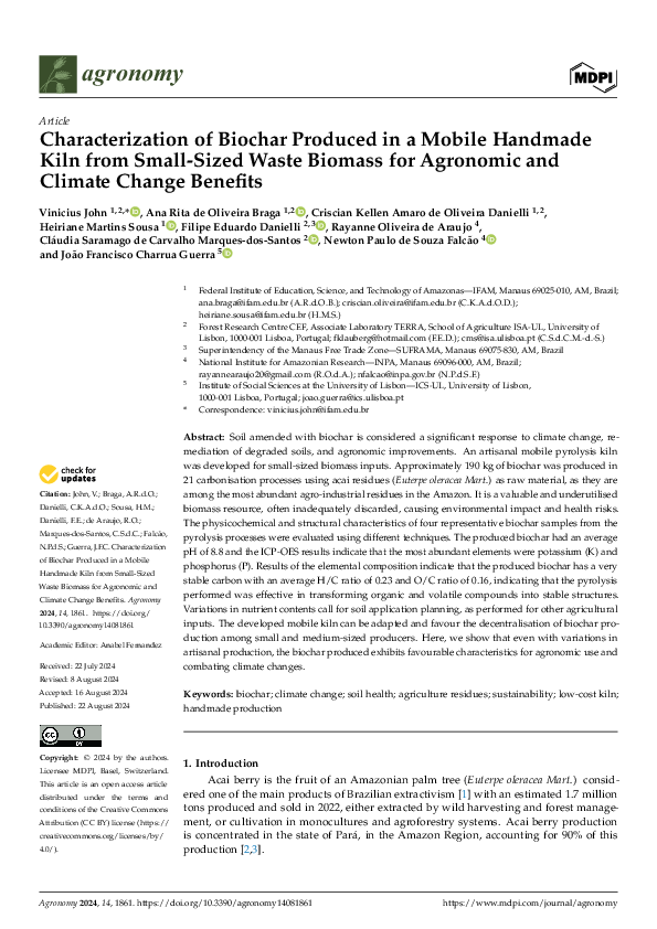 (PDF) Characterization of Biochar Produced in a Mobile Handmade Kiln ...